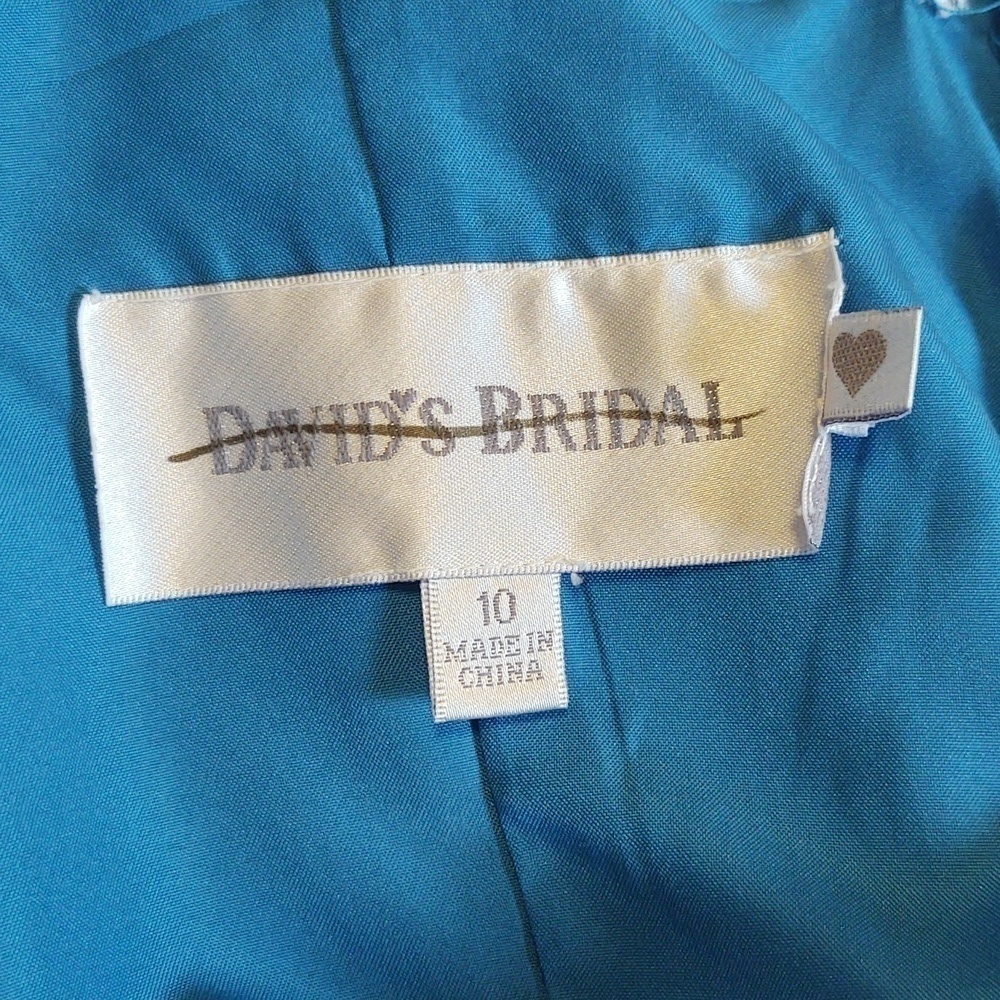 David's Bridal Full Length Strapless Formal Blue - Picture 6 of 10